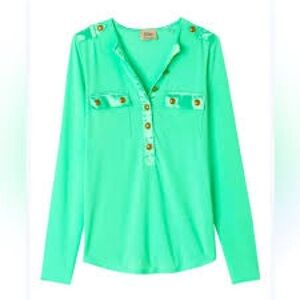 Elie Tahari Mint Green Long Sleeve Top